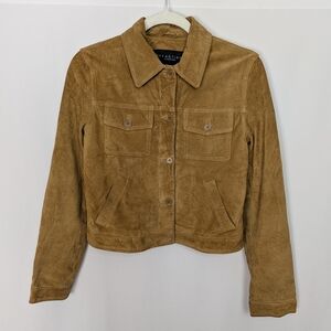 Kenneth Cole Reaction Brown Suede Leather Jacket Small